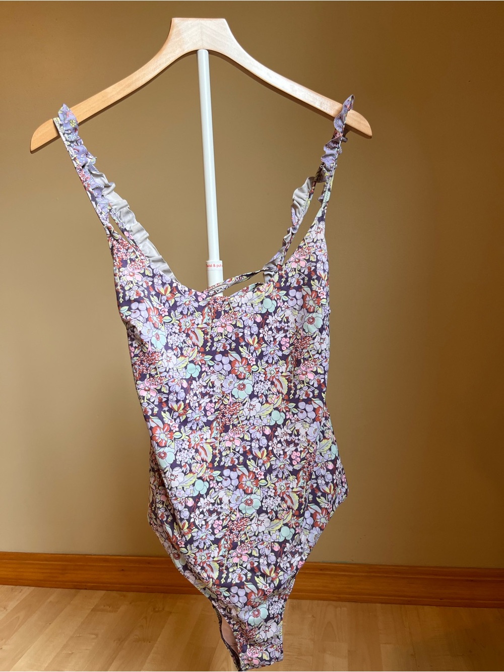 Floral Ruffle Strap One-Piece Swimsuit - Purple VICTORIA SECRET
